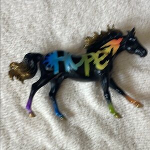 Breyer Black Horse Figurine with Colorful Hope Design